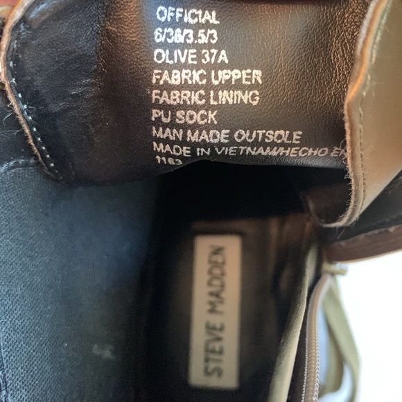 NiB Steve Madden army green combat boots - Picture 6 of 8